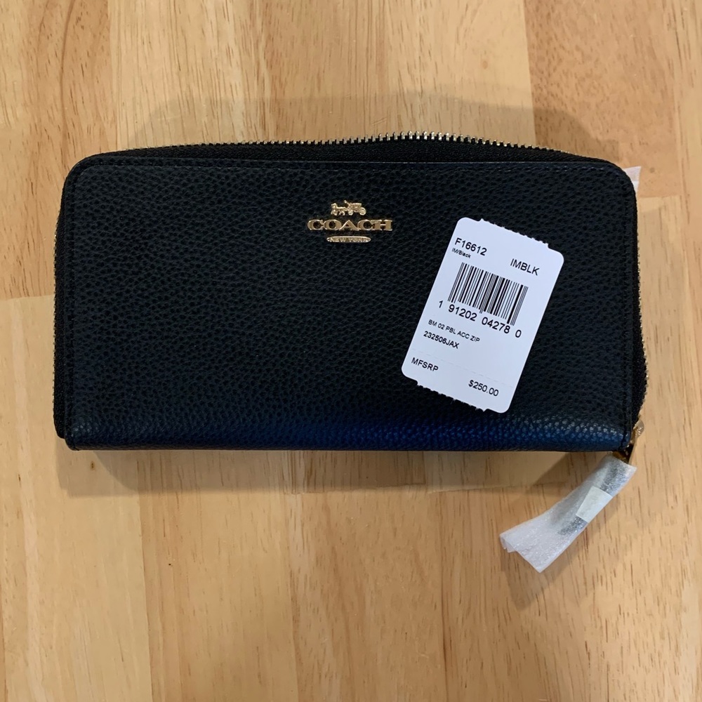 Coach black leather wallet